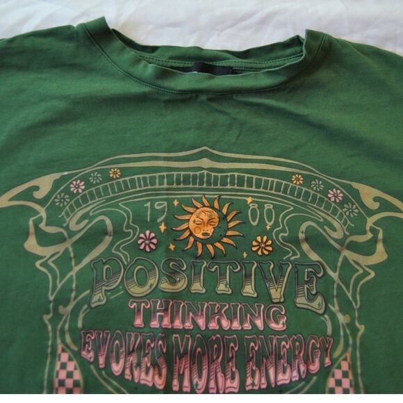 Positive Thinking Shirt Large Green - Picture 2 of 7